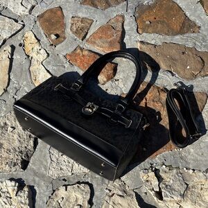 Wendy Keen Black Women's Satchel Handbag with Detachable Strap